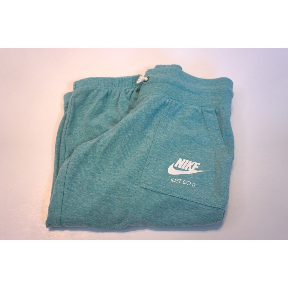 Nike Kids Sportswear Gym Vintage Capri Joggers Turquoise Heather 728403-390 S